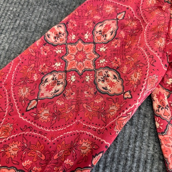 Rachel Zoe Pink Paisley Tie Front Blouse Women's Size S - Picture 5 of 11
